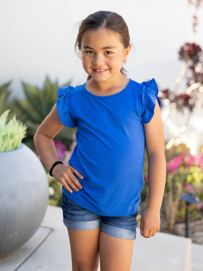 Girls Midnight Ruffle Top