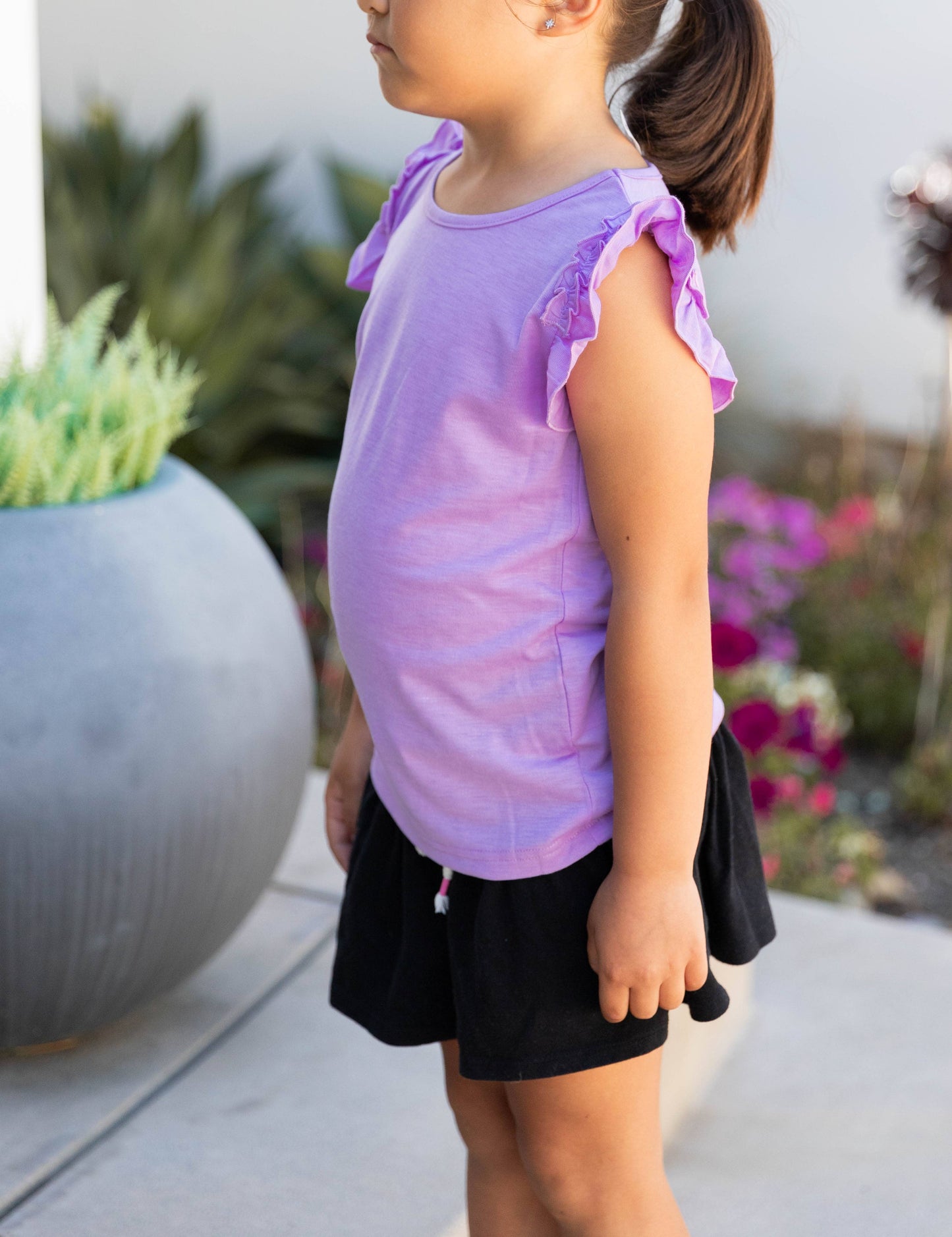 Girls Midnight Ruffle Top