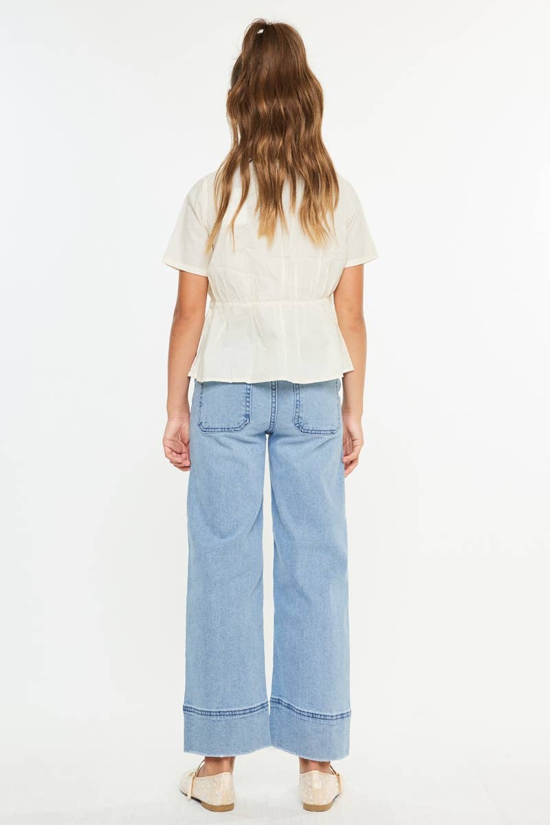 HIGH RISE CROPPED WIDE LEG JEANS