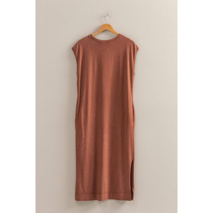 Taupe Today Casual Sleeveless Midi Dress With Pockets