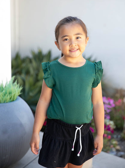 Girls Midnight Ruffle Top