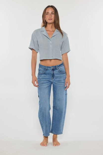 RNJEAN - Mid Waist Barrel Jeans (XP7028)
