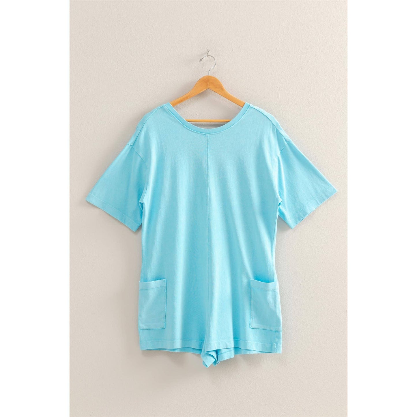 Aqua Casual V-Back Short Sleeve Romper