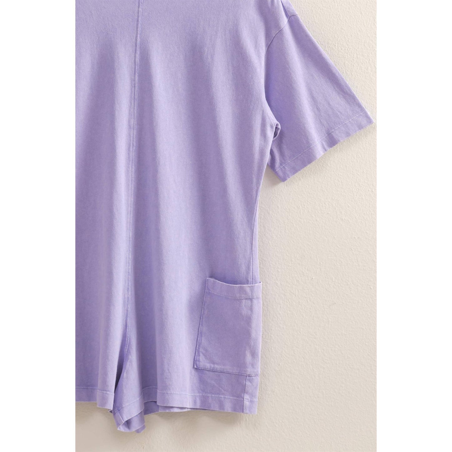 Aqua Casual V-Back Short Sleeve Romper