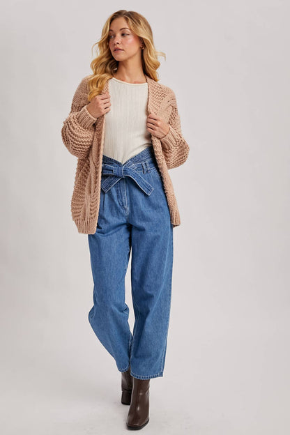 Gypsy Dunes Chunky CABLE KNIT SWEATER CARDIGAN