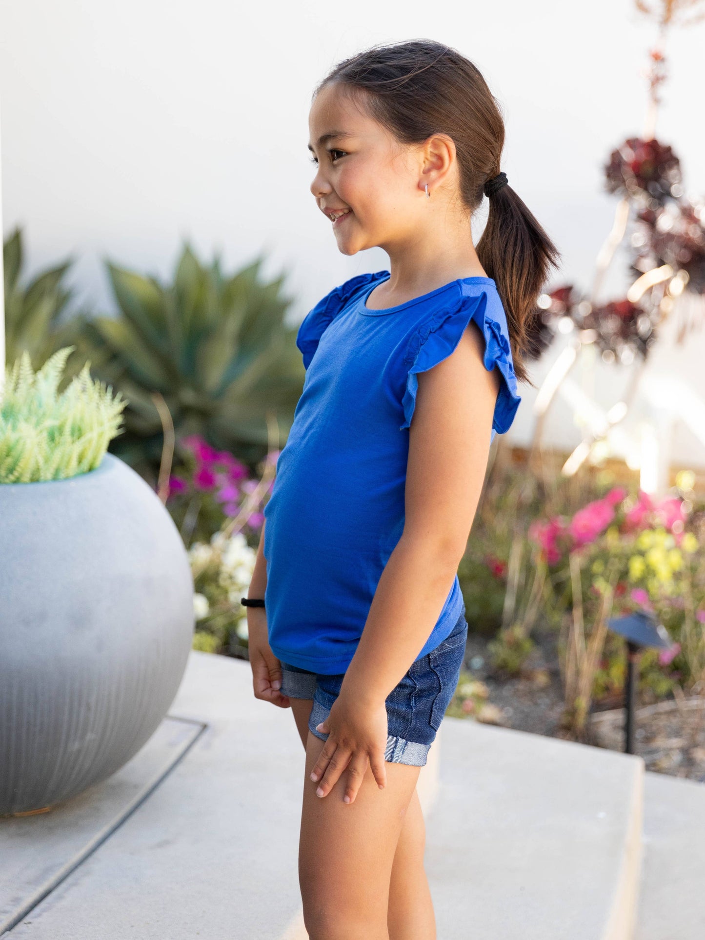Girls Midnight Ruffle Top