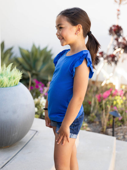 Girls Midnight Ruffle Top
