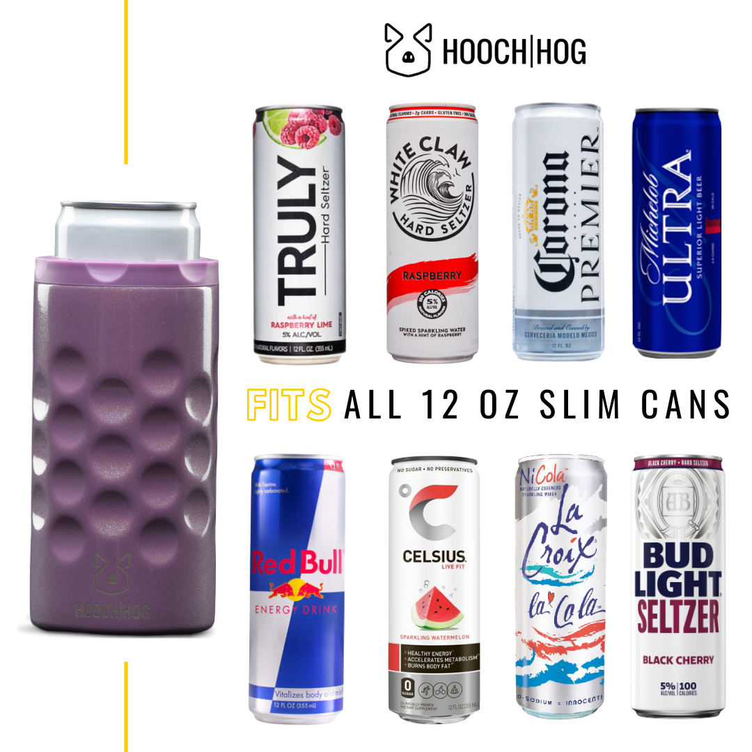 The Skinny Can Cooler [Purple Glitter]