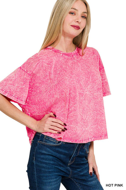 ''._ Washed Cotton Flare Top w/ back patch