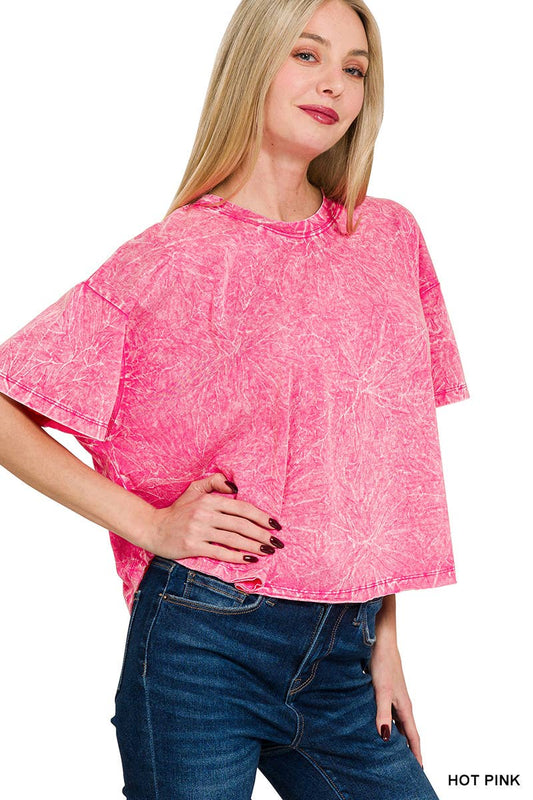 ''._ Washed Cotton Flare Top w/ back patch
