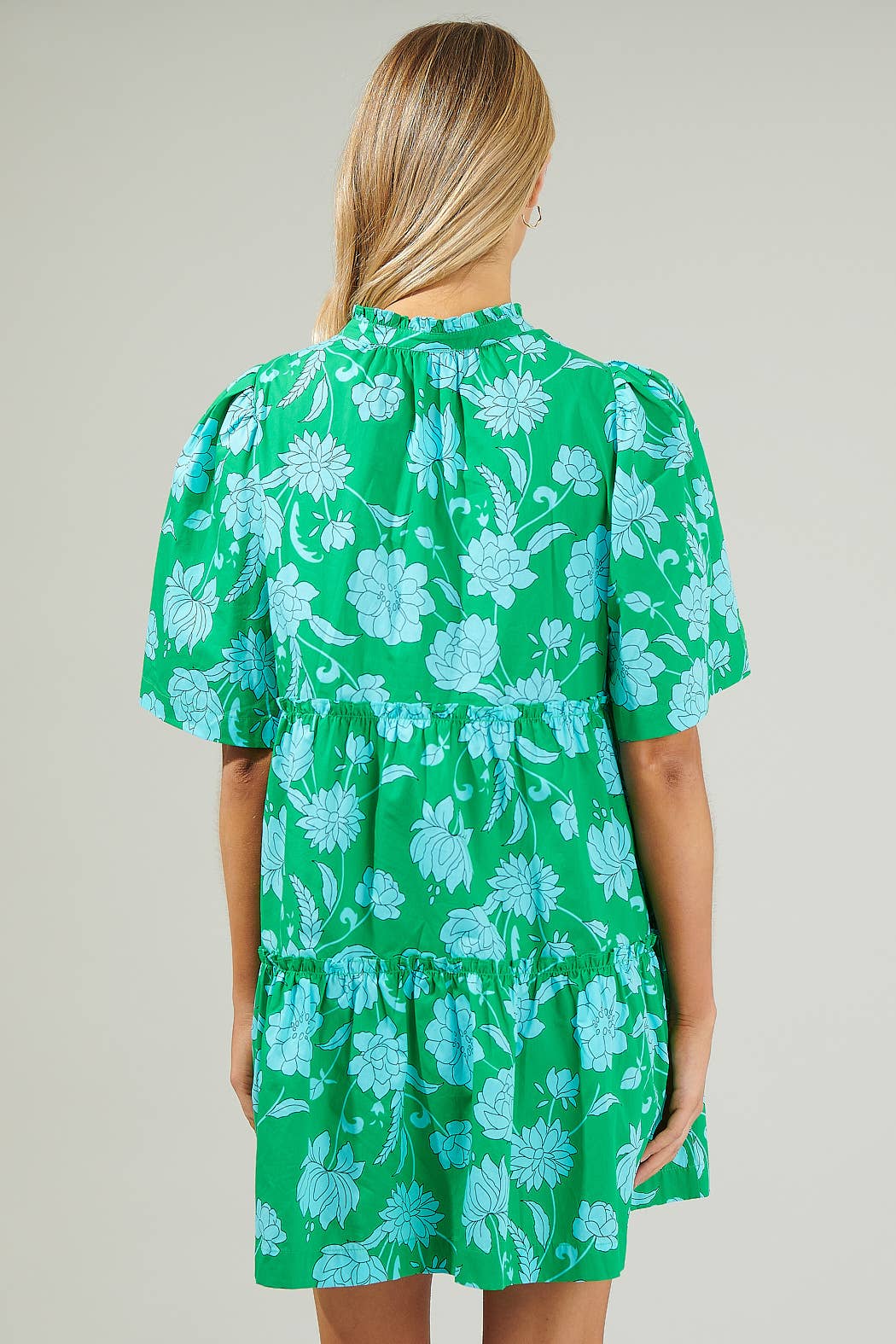 Marisa Floral Tomales Split Neck Shift Dress