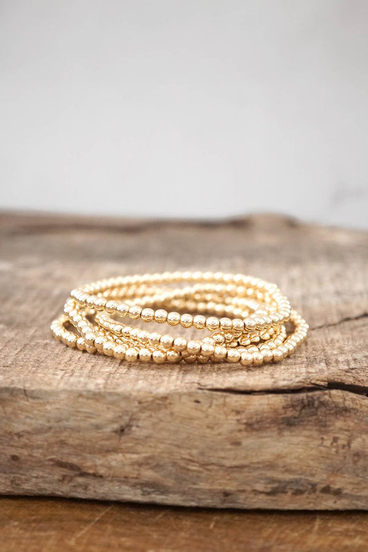 Small ball beads bracelet-Gold tone