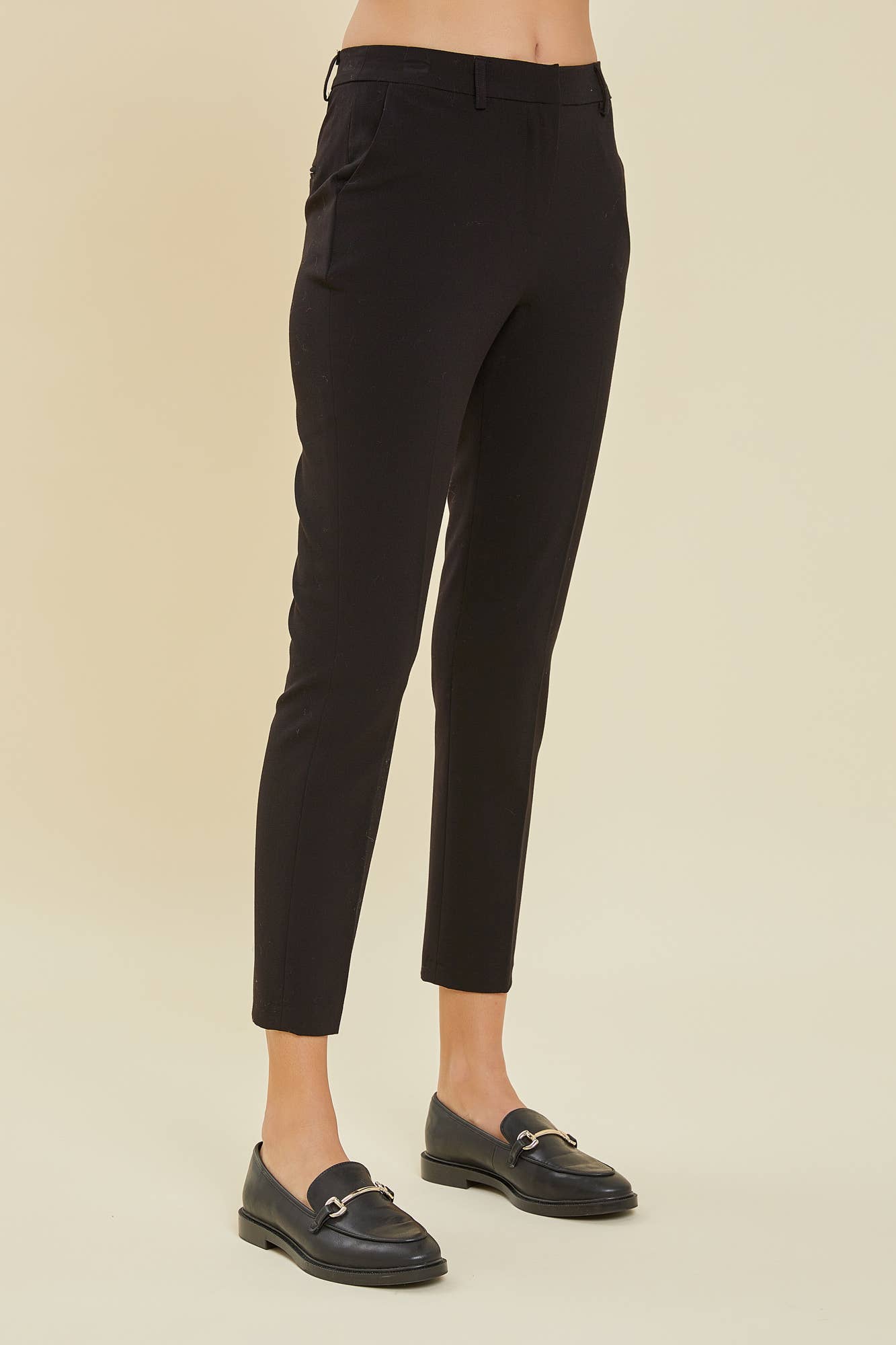 Pull On Straight Pants: Straight Leg / Black