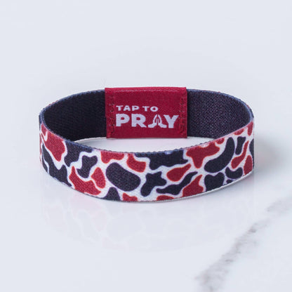 Tap To Pray™ Wristbands - Team Camo - Maroon & Black