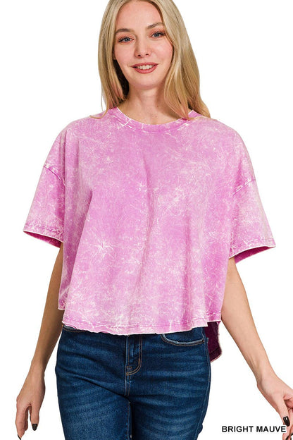 ''._ Washed Cotton Flare Top w/ back patch