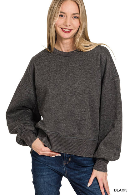 0806 Acid Wash Fleece Oversized Pullover SI-25156