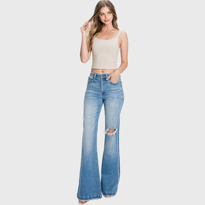 Petra - Super High Rise Flare Jeans