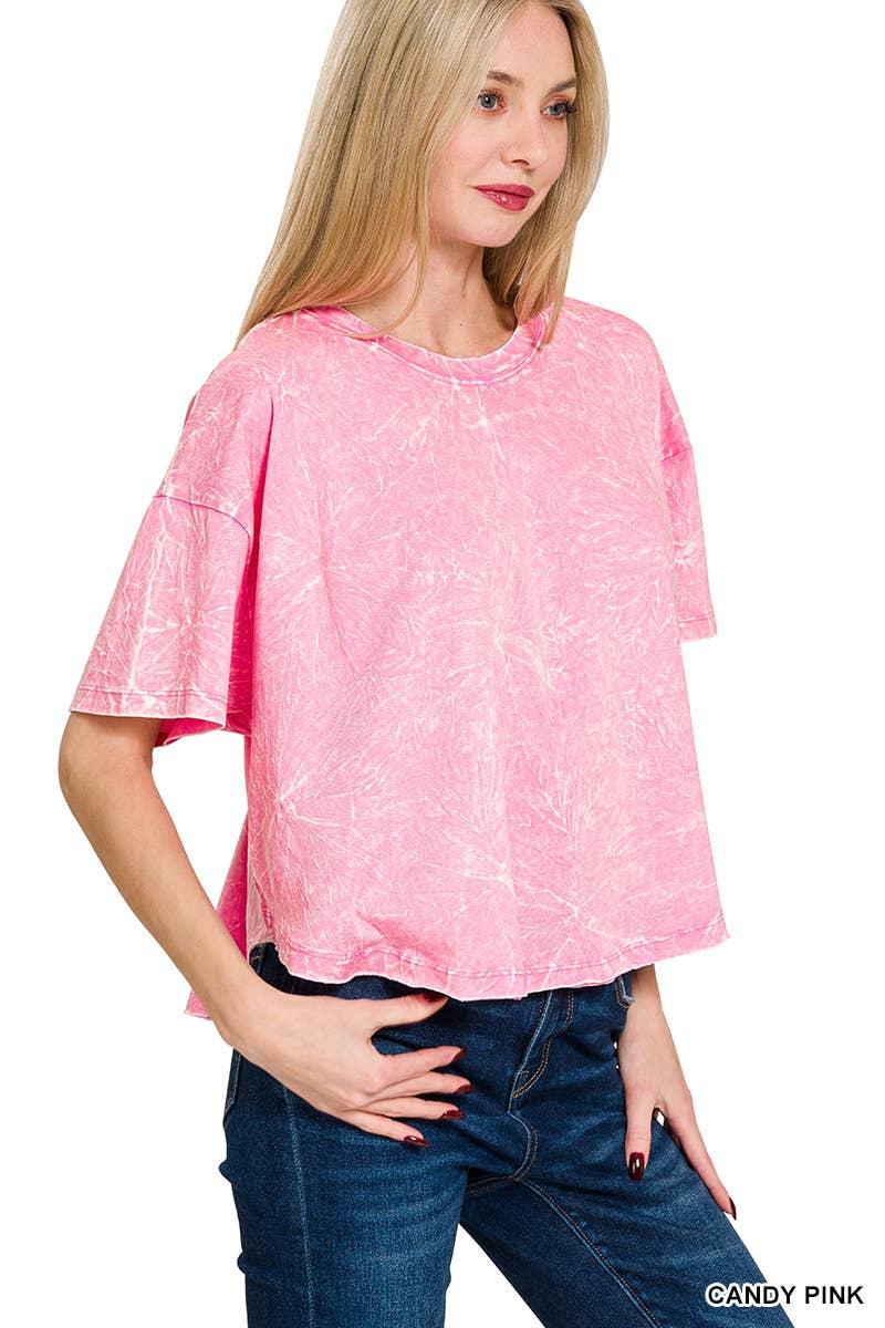 ''._ Washed Cotton Flare Top w/ back patch