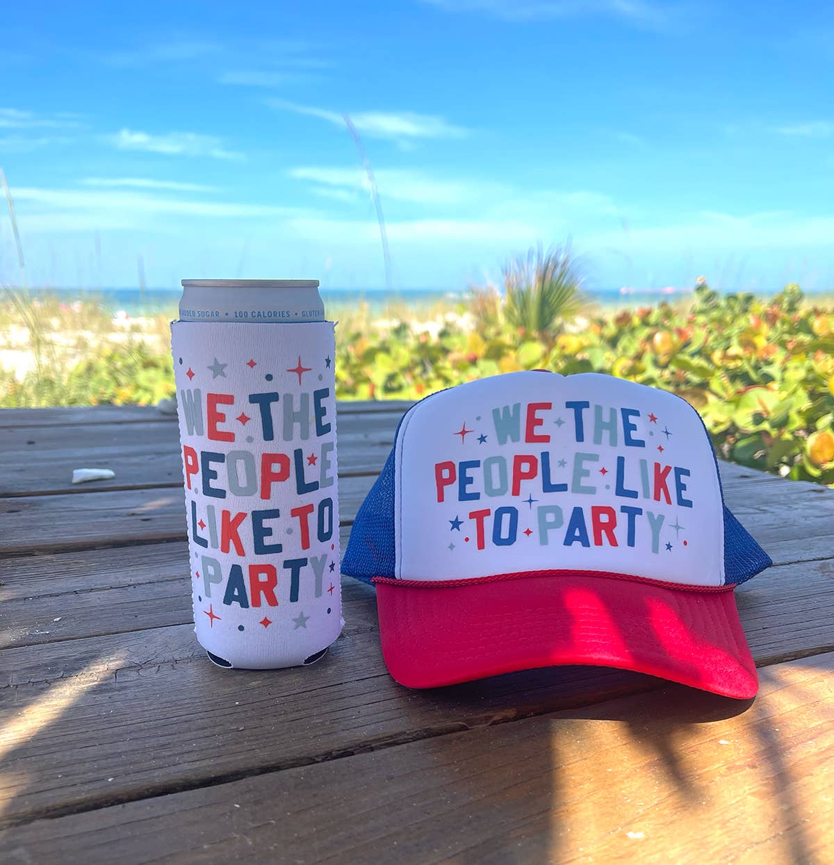 SOUTHERN FRIED DESIGN BARN - We The People Like to Party- Slim Can Coozie