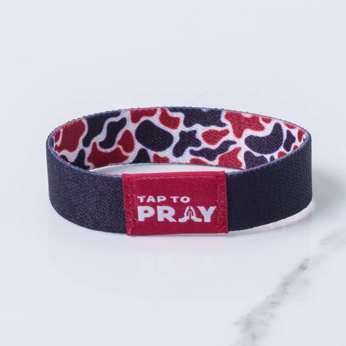 Tap To Pray™ Wristbands - Team Camo - Maroon & Black