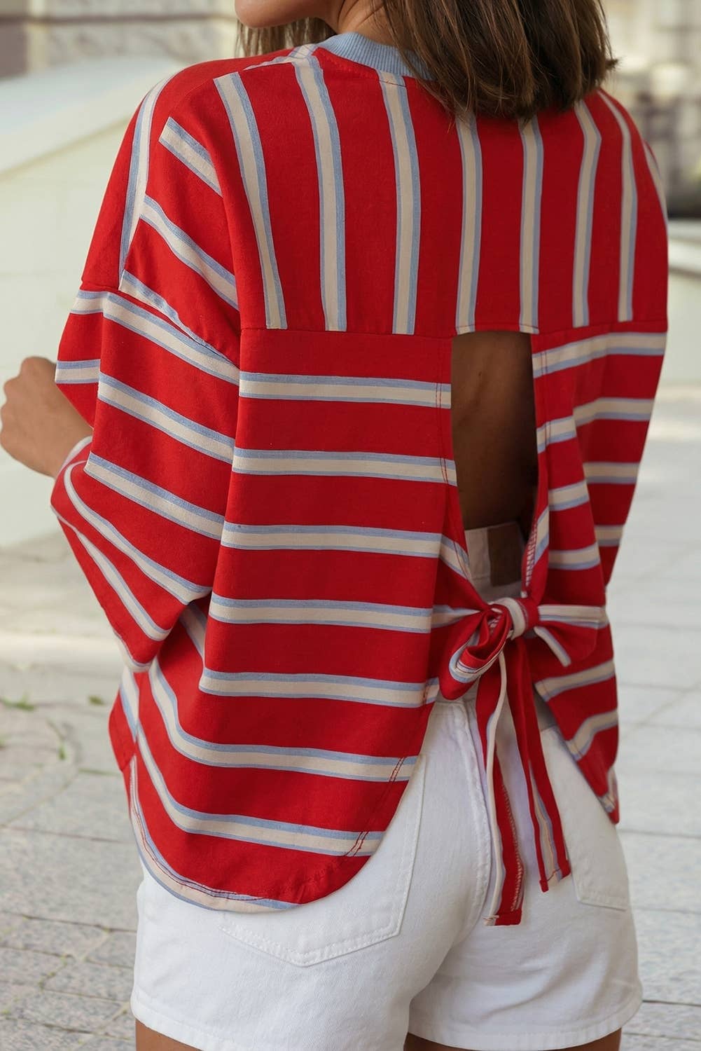 Red White Blue Bow Back T-Shirt