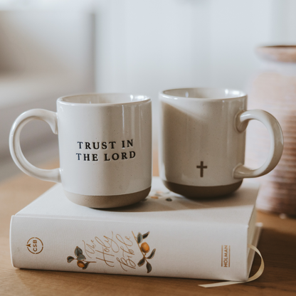 Trust In The Lord Stoneware Coffee Mug - Home Decor