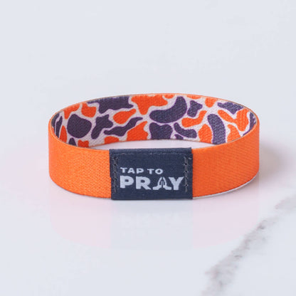 Tap To Pray™ Wristbands - Team Camo - Orange & Grey