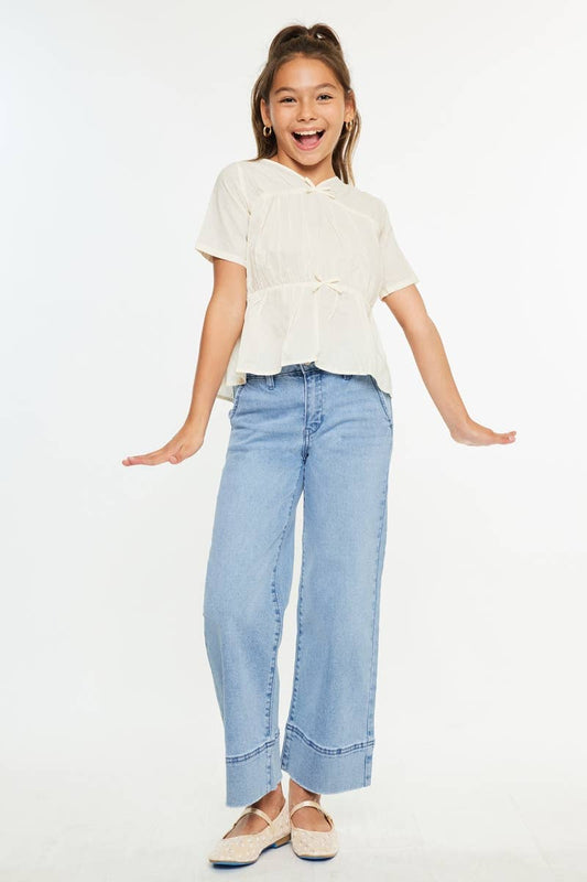 HIGH RISE CROPPED WIDE LEG JEANS