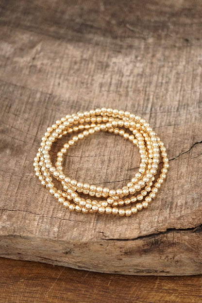 Small ball beads bracelet-Gold tone