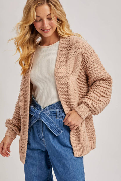 Gypsy Dunes Chunky CABLE KNIT SWEATER CARDIGAN