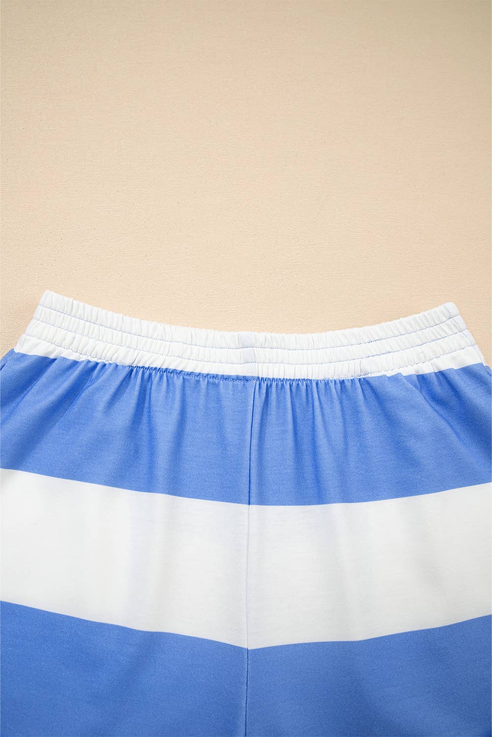 Striped Half Zip Oversize Tee Casual Shorts 2pcs Set