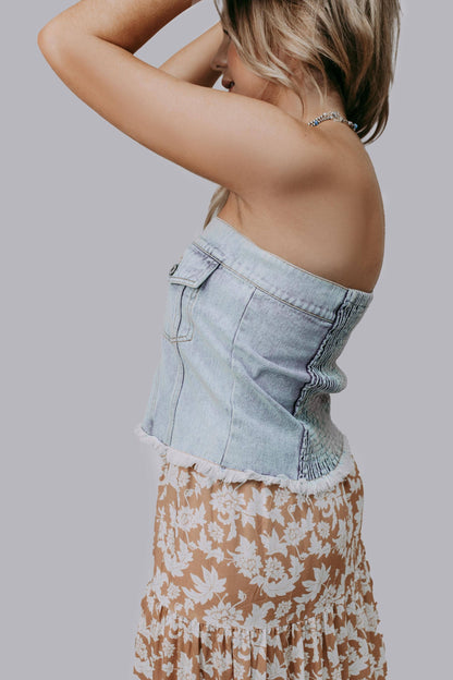 Roxy Concert Denim Crop Top