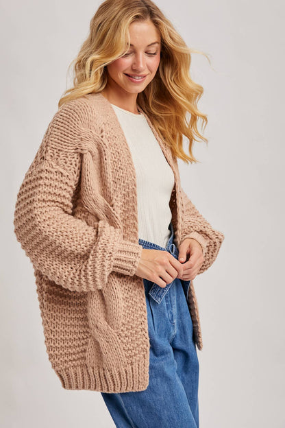 Gypsy Dunes Chunky CABLE KNIT SWEATER CARDIGAN