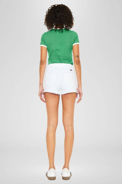 Kan Can USA - OPEN PACK HIGH RISE WHITE SHORTS JEANS-KC7281WT-N