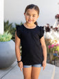 Girls Midnight Ruffle Top