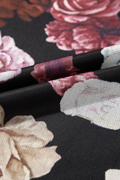 Pretty in Pink Floral Mesh Top