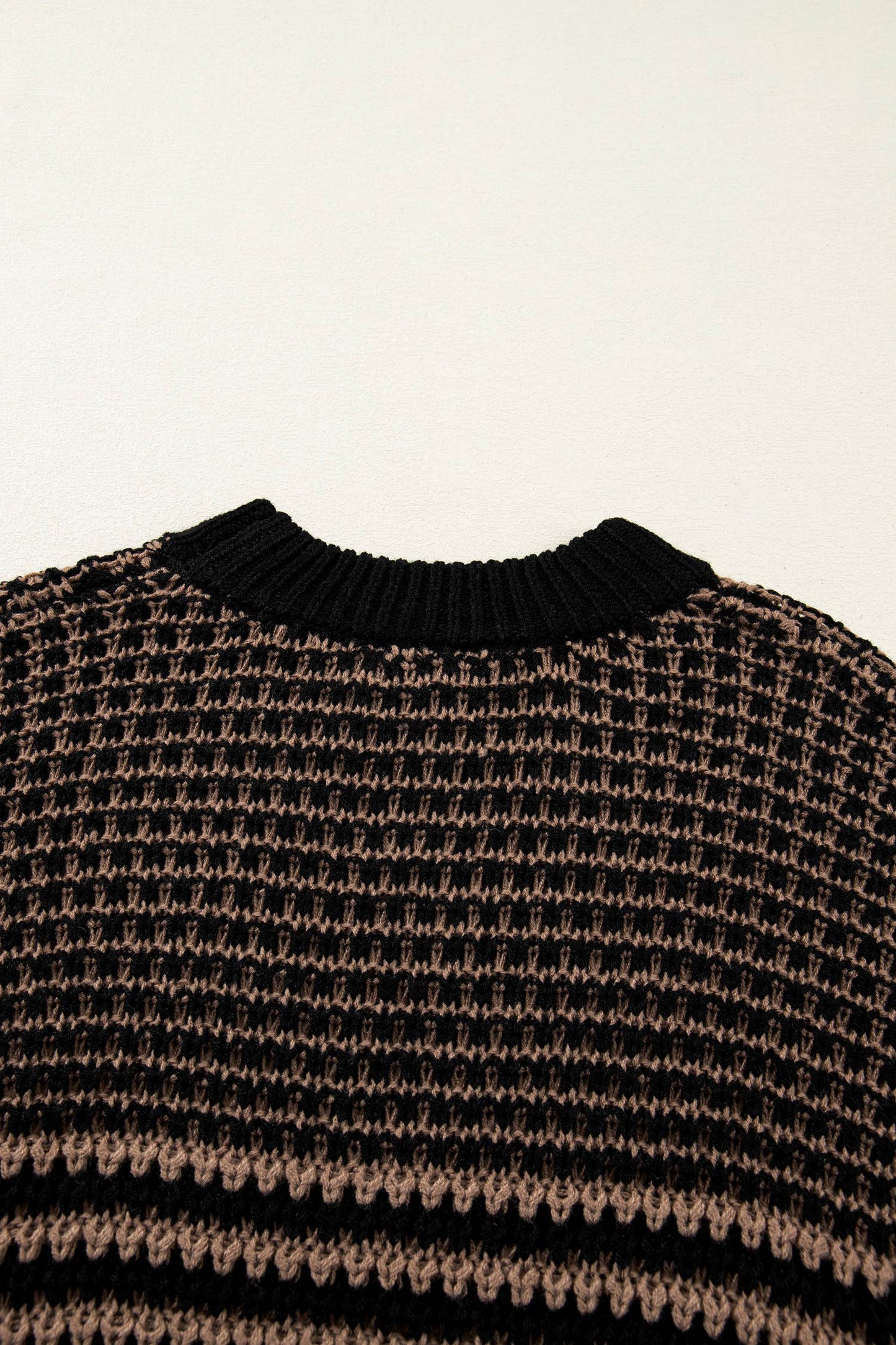 Stripe 3/4 Draped Sleeve Slouchy Sweater (S-XL)