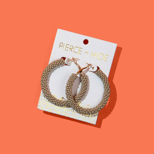 Custom Solid Beaded Hoop Earrings | Colored Hoop