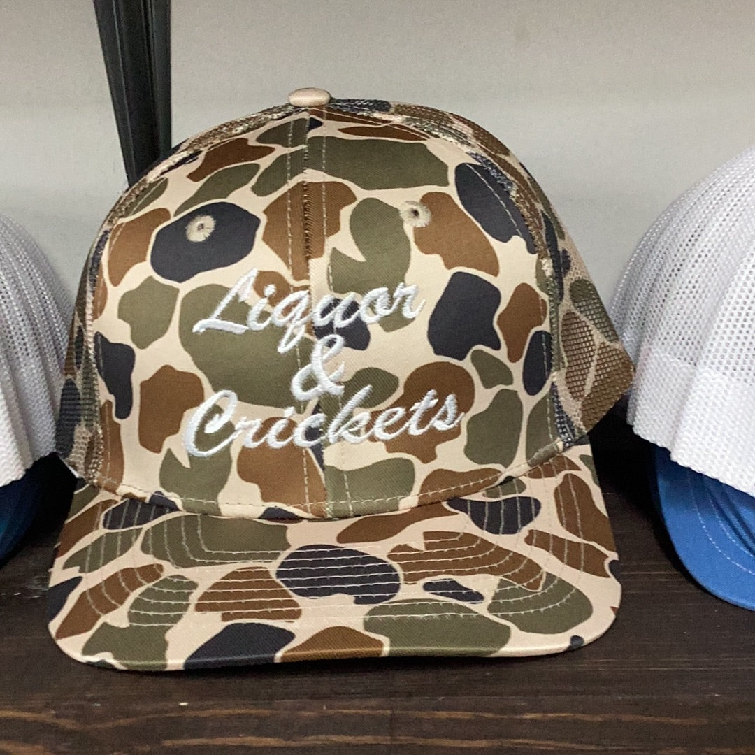 Camo Mesh Embroidery Liquor & Crickets Hat