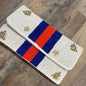 Stripe Center Bee & Star beaded clutch
