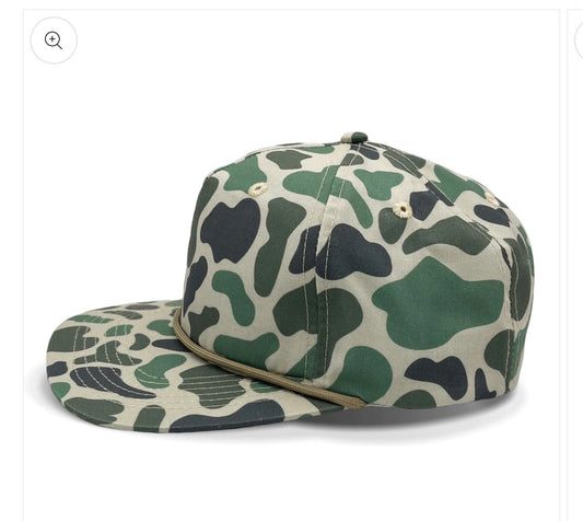 Goat Rope Old’s Cool Camo Lost Hat Co CO leather logo