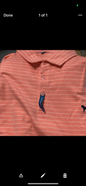 Simply Southern  men’s knit polo stripe melon XL