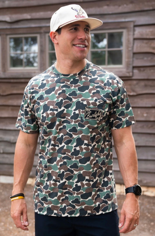 Burlebo Throwback Camo Tee - Burlebo patch pocket