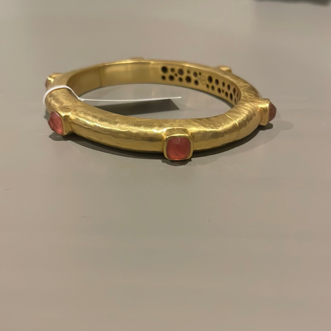 JV Catalina Hinge Bangle Gold Iridescent Coral - One Size