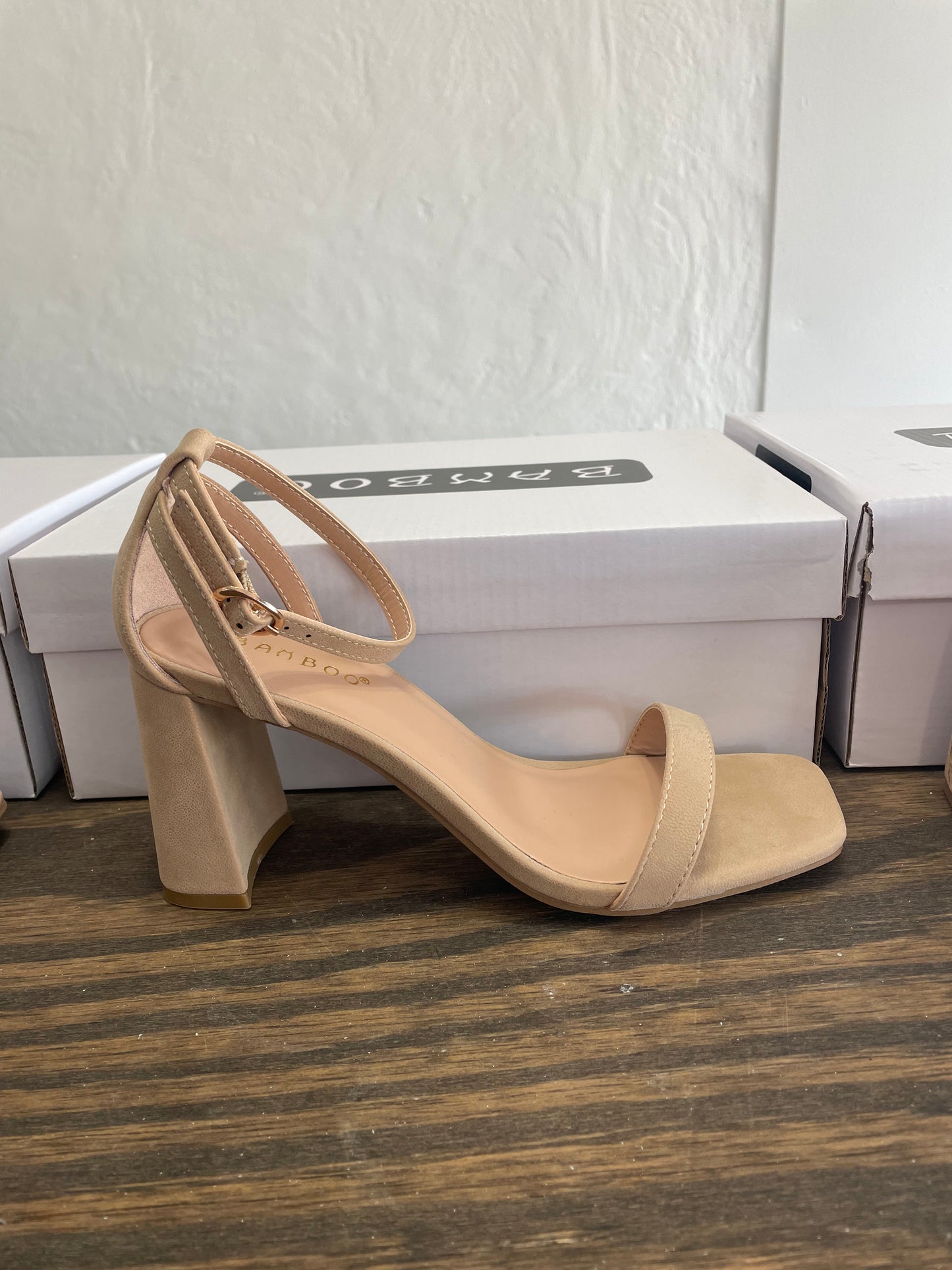 Nude Everlasting strap heel