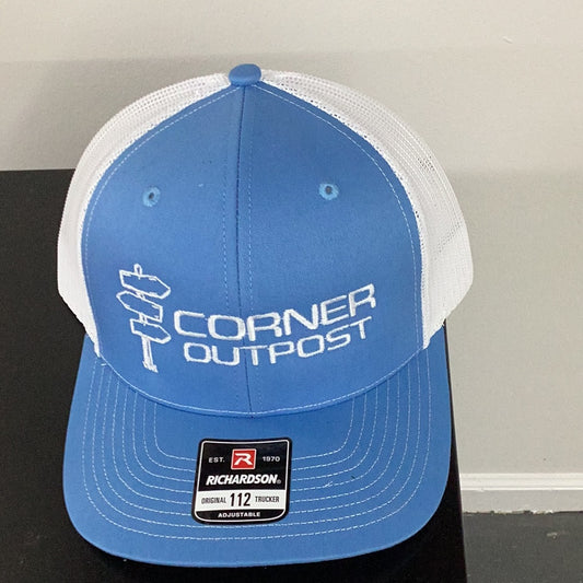 Carolina Blue white mesh CO richardson embroidered hat