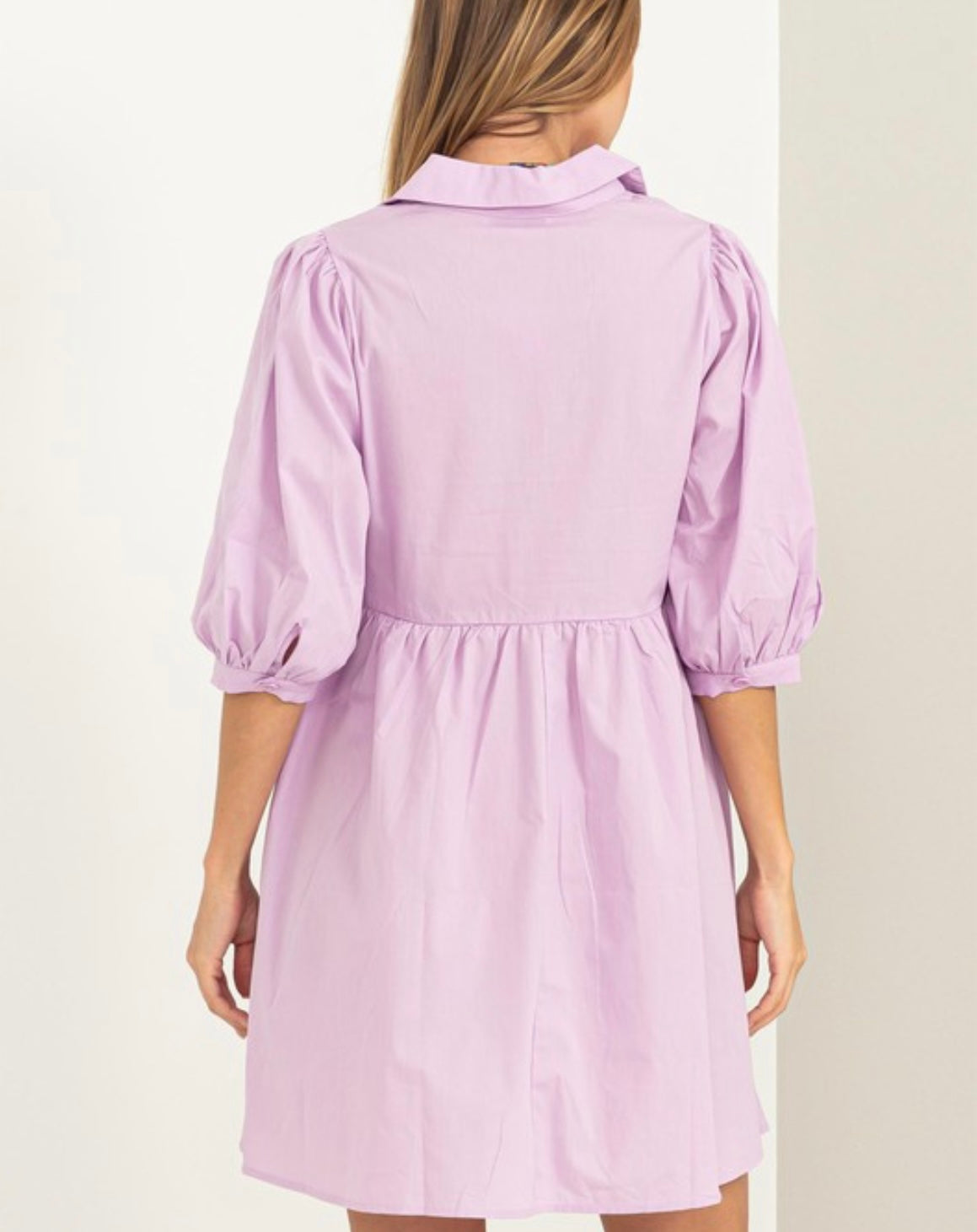 Lavender Collar neck mini dress