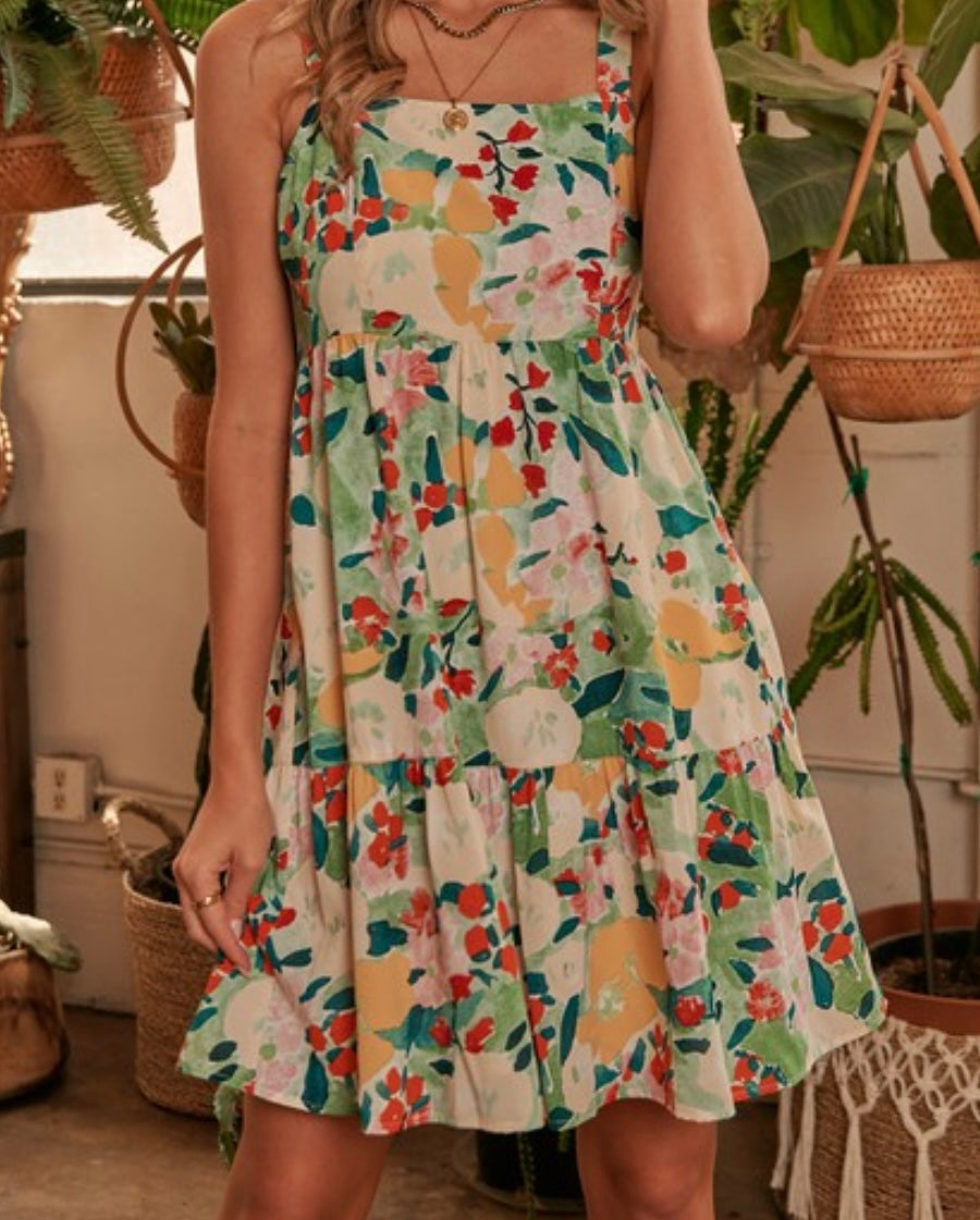 Green floral Hailey dress