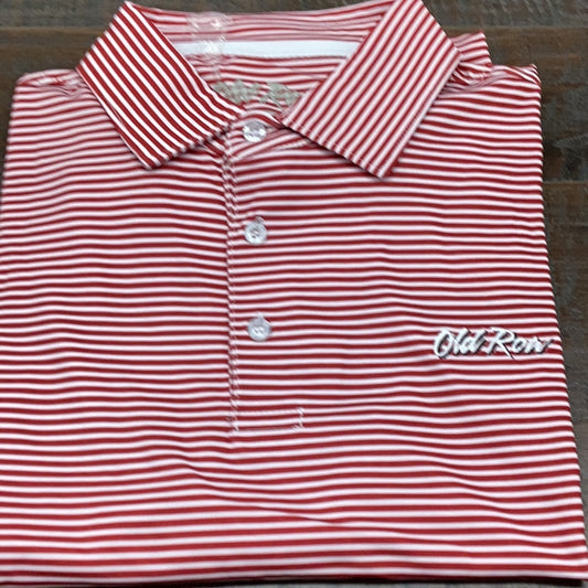 Old Row Mini Stripe Polo Red