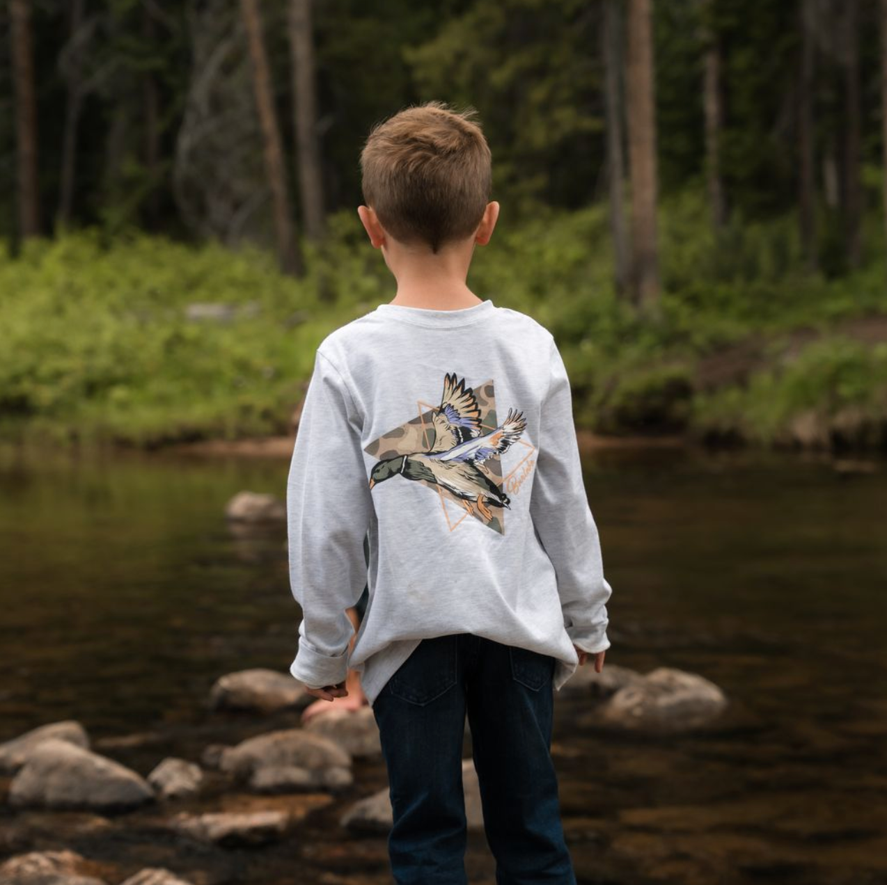 YOUTH TEE- LS- PINTAIL TRIANGLE DUCK